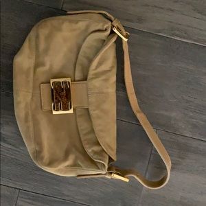 Fendi Mini Baguette tan suede